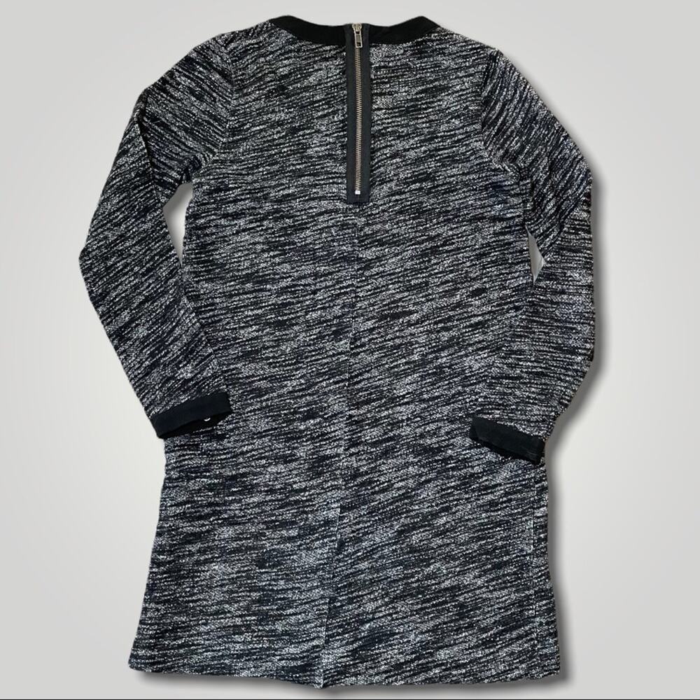 MADEWELL 100% COTTON SWEATSHIRT DRESS LONG SLEEVE - BLACK WHITE - S - Picture 2 of 6